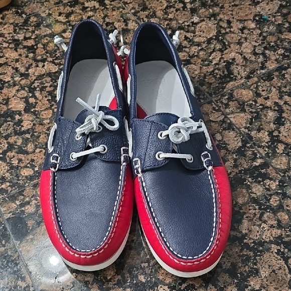 Navy and Red Boat Shoes mems polo 11.5